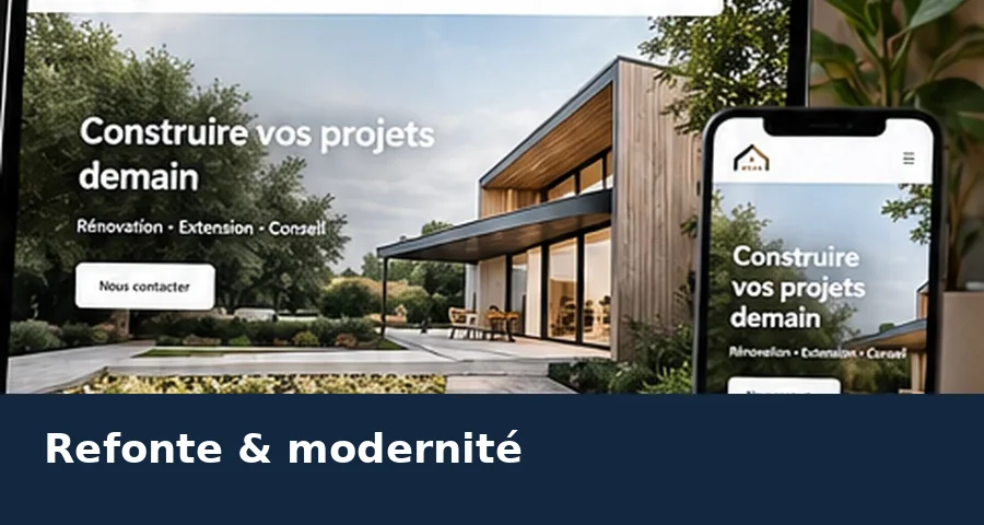 Visuel éditorial original sur la modernisation d’un site vitrine